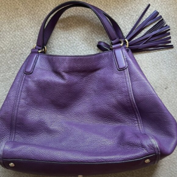 PRICE DROP! Gucci GG Pebbled Leather Purple Soho Tote Bag - Picture 7 of 11